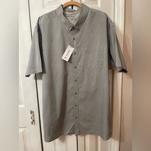 Eddie Bauer Men's Voyager Flex Short-Sleeve Gray Shirt Size T3XL NWT